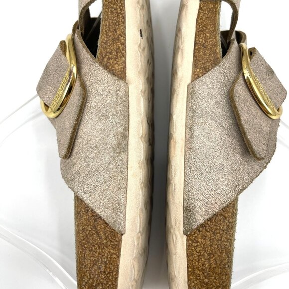 Birkenstock Narrow Siena Big Buckle Washed Metallic Rose Gold Sandals - Picture 3 of 14